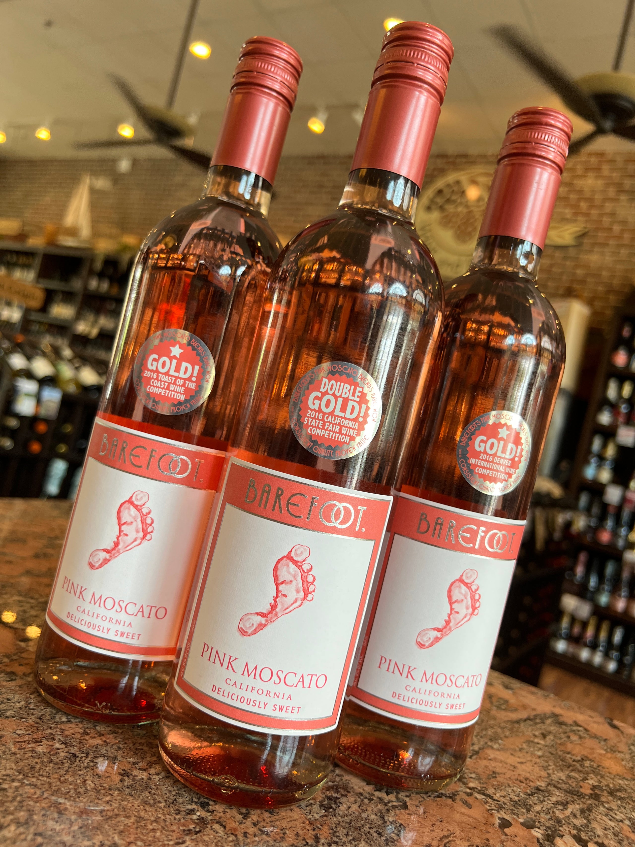 Pink moscato wine shop barefoot